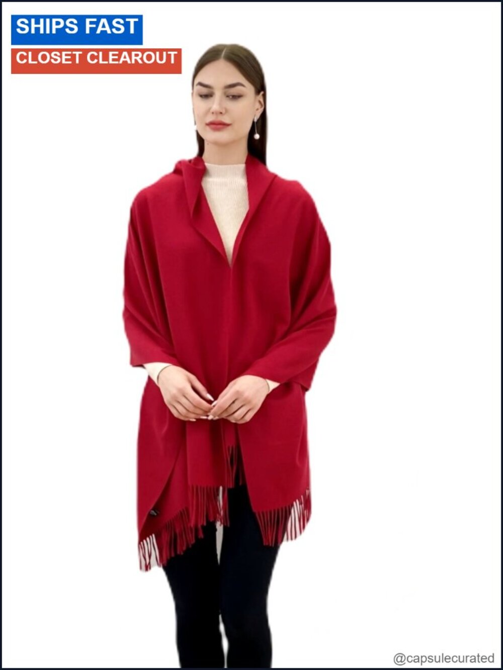 100% Pure Cashmere Shawl Wrap, Extra Large Winter Scarf, Versatile Pashmina - Picture 5 of 5